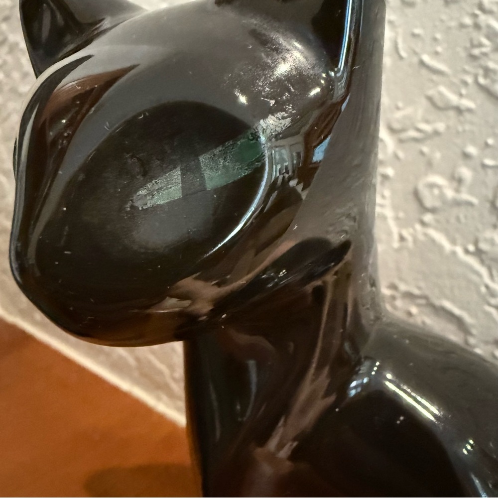 MCM Black Ceramic Cat Figurine - Picture 6 of 7